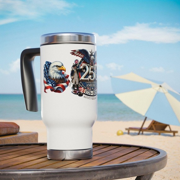250th Semiquincentennial Anniversary USofA 1776 - 2026  14oz SS Travel Mug - Picture 3 of 9